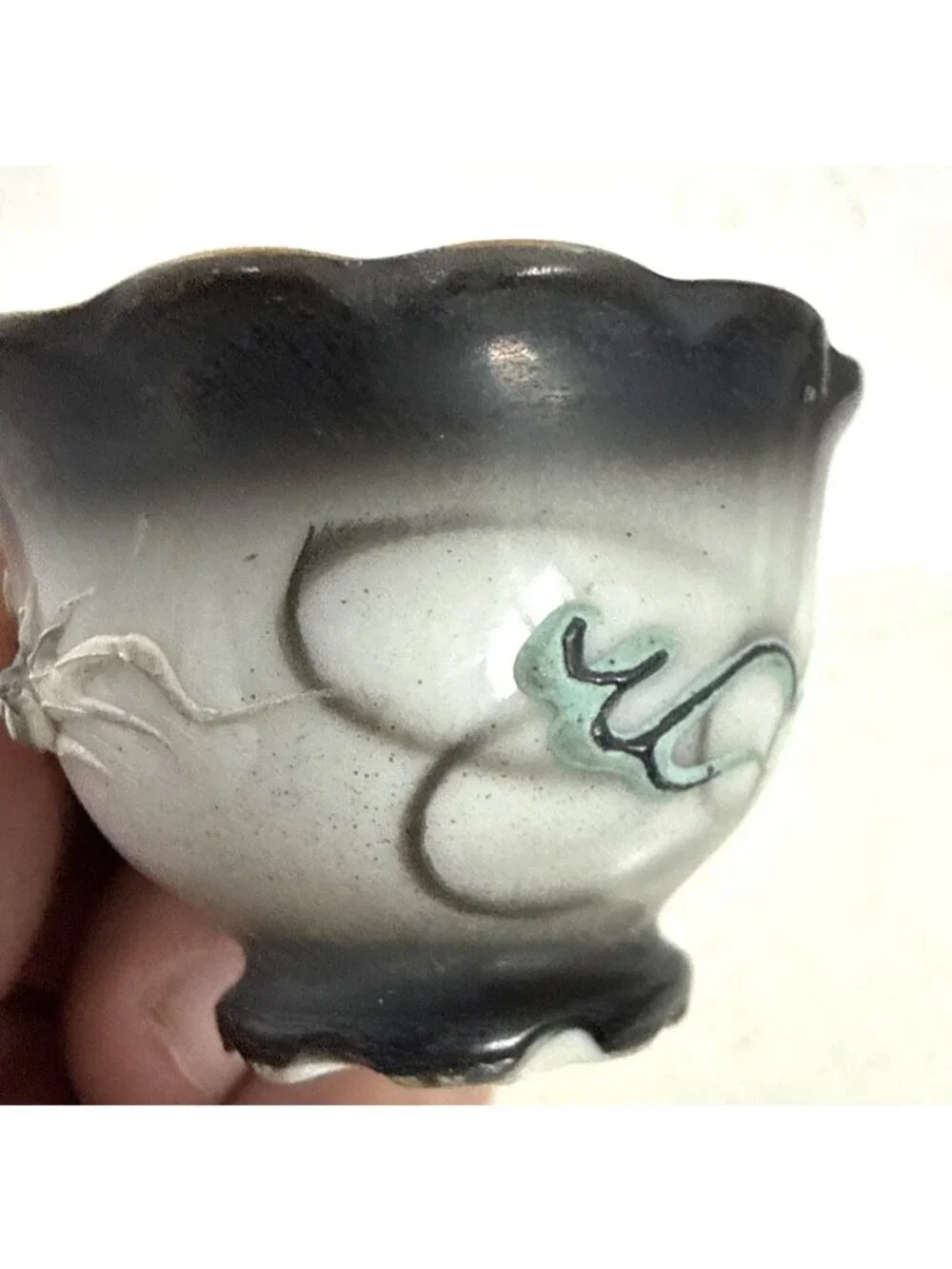 Vintage Japanese Moriage Dragonware Tea Cup Saucer Gold Lithopane 3.5